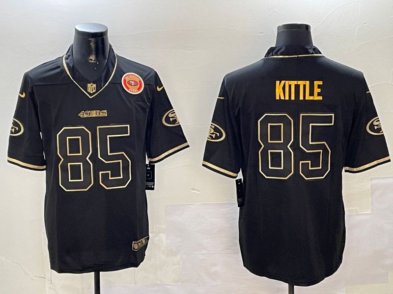 Men San Francisco 49ers #85 Kittle Black Gold Throwback 2024 Nike Limited NFL Jersey style 6->san francisco 49ers->NFL Jersey